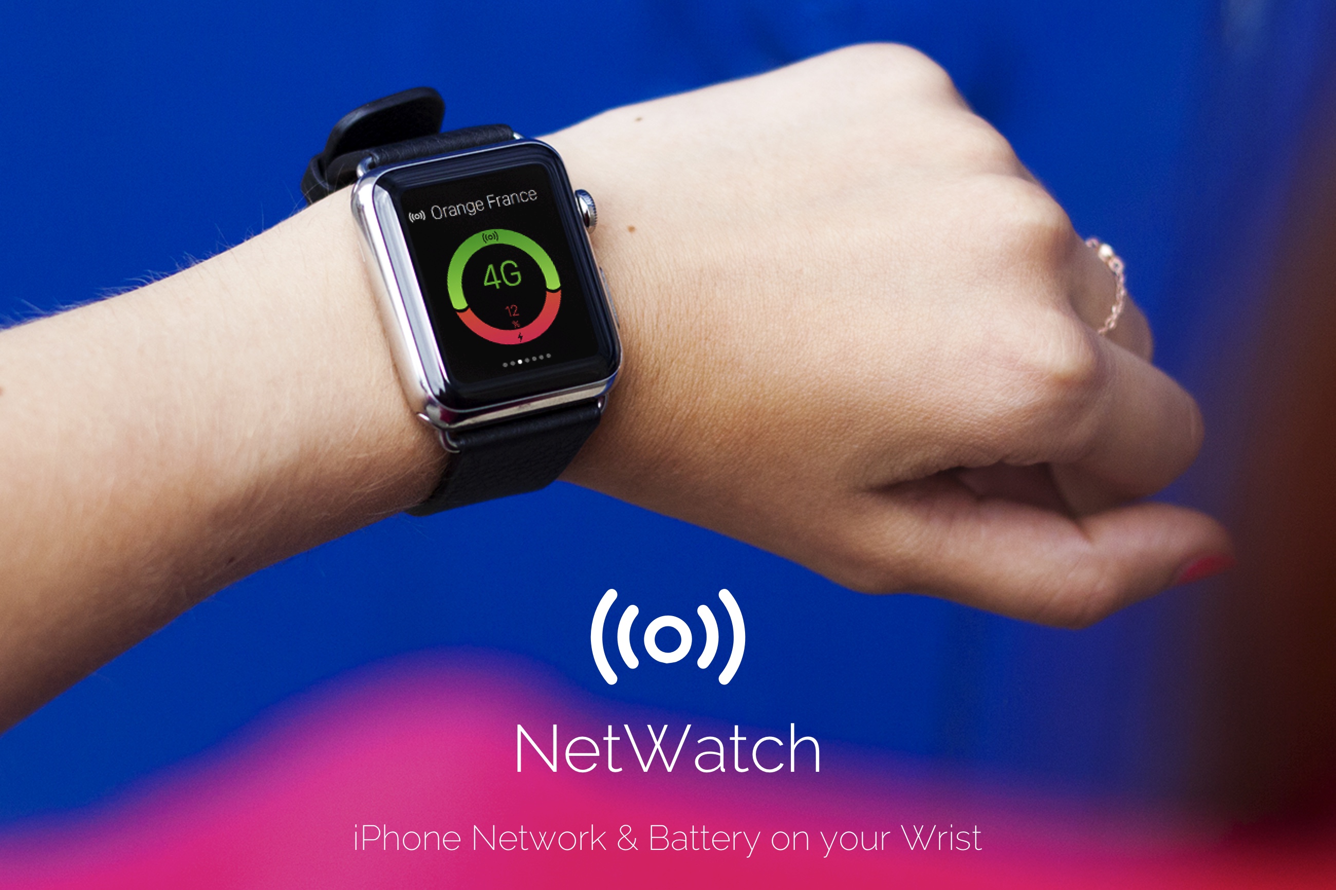 NetWatch - le niveau de réseau et de batterie de votre iPhone sur Apple Watch
